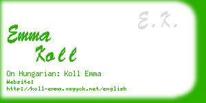 emma koll business card